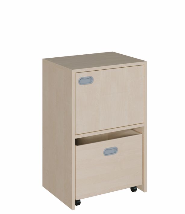 K Schrank 80 x 52 cm, 1 Rollkasten, 1 Tür re./li.